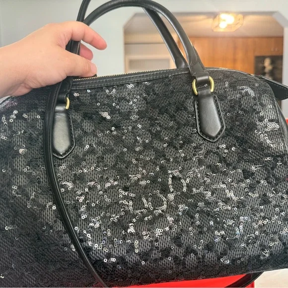 Coach Black Sequin Satchel Bag and wallet - Picture 6 of 9